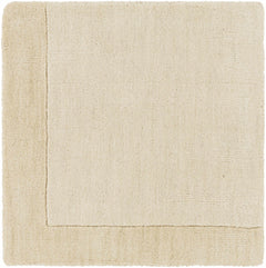 Bordered Solid Wheat Cream Wool Rug - Ornate Home
