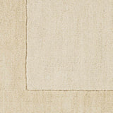 Bordered Solid Wheat Cream Wool Rug - Ornate Home