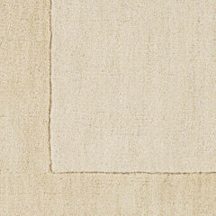 Bordered Solid Wheat Cream Wool Rug - Ornate Home