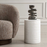 Borderline White Drum Table - Ornate Home