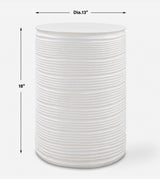 Borderline White Drum Table - Ornate Home