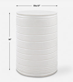 Borderline White Drum Table - Ornate Home