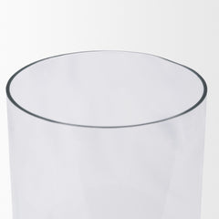 Bordo Red Marble with Glass Hurricane Candle Holder