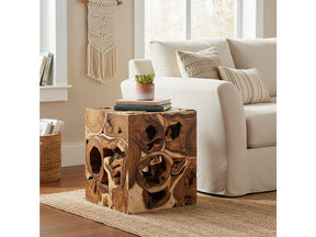 Borneo Brown Suar End Table - Ornate Home