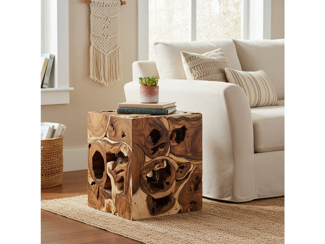 Borneo Brown Suar End Table - Ornate Home