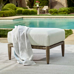 Borneo White Cushion Outdoor Ottoman - Ornate Home