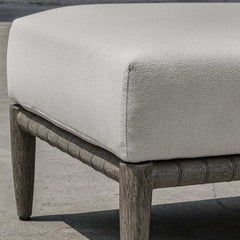 Borneo White Cushion Outdoor Ottoman - Ornate Home