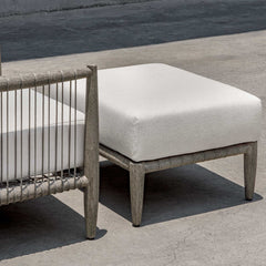 Borneo White Cushion Outdoor Ottoman - Ornate Home