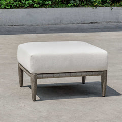 Borneo White Cushion Outdoor Ottoman - Ornate Home