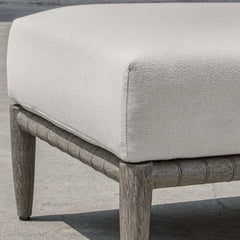 Borneo White Cushion Outdoor Ottoman - Ornate Home