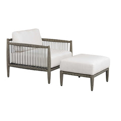 Borneo White Cushion Outdoor Ottoman - Ornate Home