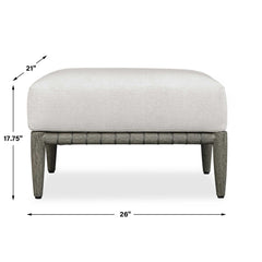 Borneo White Cushion Outdoor Ottoman - Ornate Home