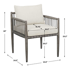 Borneo White Outdoor Dining Chair - Ornate Home