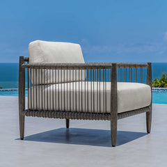 Borneo White Outdoor Lounge Chair - Ornate Home