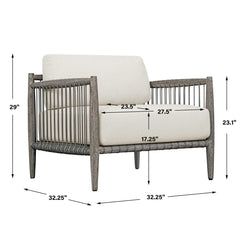 Borneo White Outdoor Lounge Chair - Ornate Home