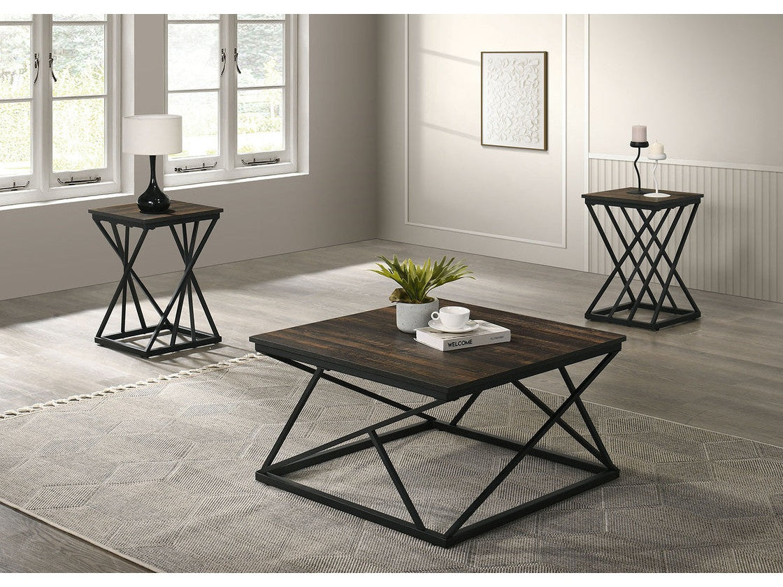 Borup Dark Brown/Black 3 Pc. Table Set - Ornate Home