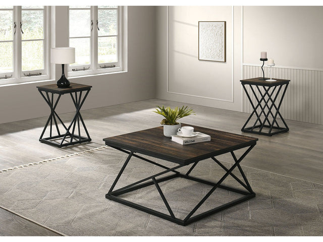 Borup Dark Brown/Black 3 Pc. Table Set - Ornate Home