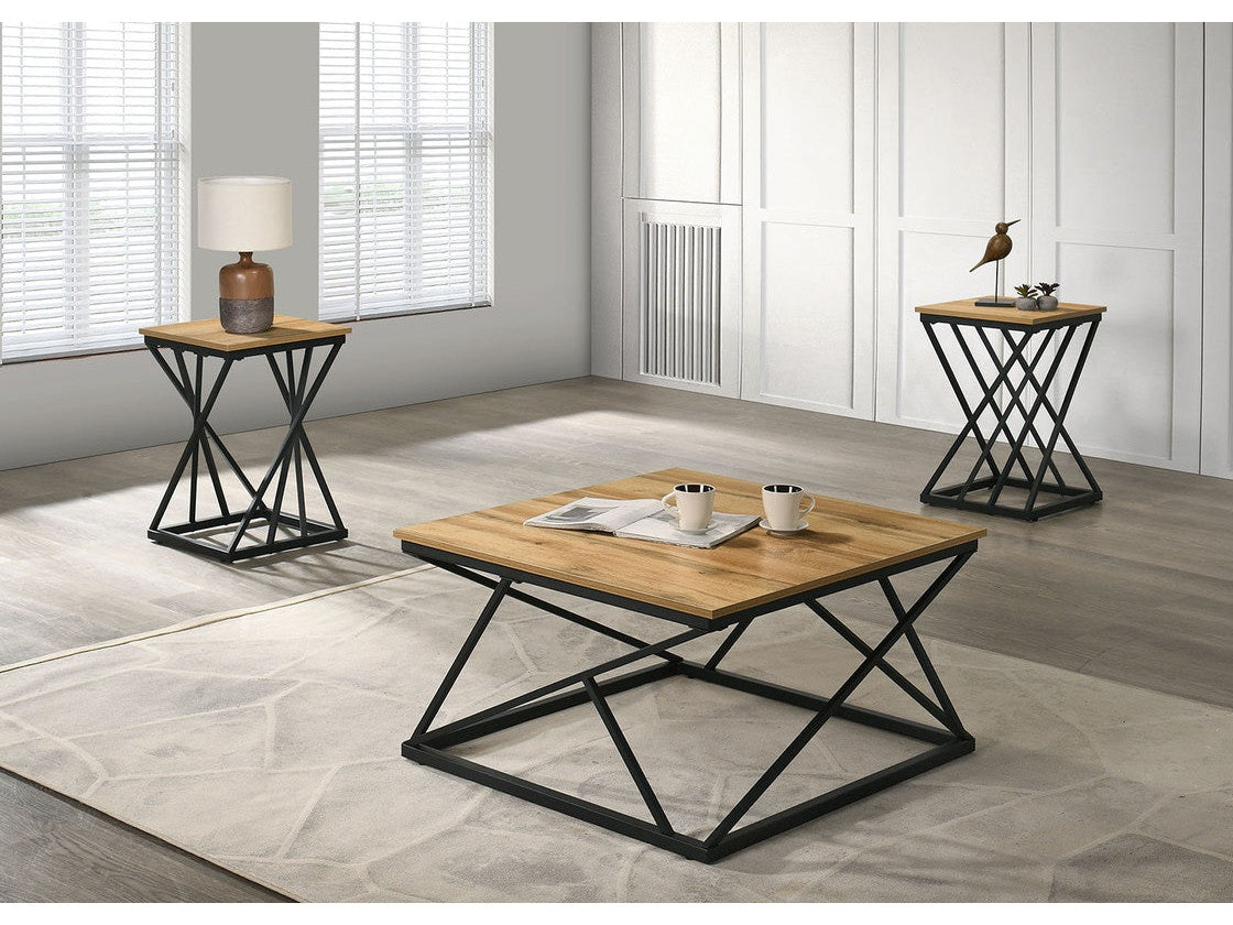 Borup Natural/Black 3 Pc. Table Set - Ornate Home