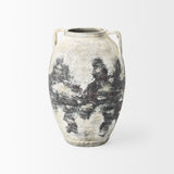 Boscia Black/White Stout Double Ear Floor Vase - Ornate Home