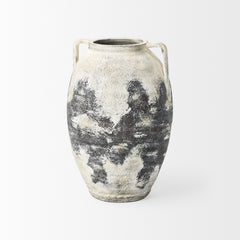 Boscia Black/White Stout Double Ear Floor Vase - Ornate Home