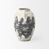 Boscia Black/White Stout Double Ear Floor Vase - Ornate Home