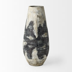 Boscia Black/White Tall Double Ear Floor Vase - Ornate Home