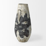 Boscia Black/White Tall Double Ear Floor Vase - Ornate Home