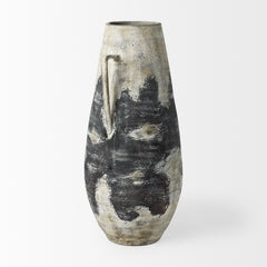 Boscia Black/White Tall Double Ear Floor Vase - Ornate Home