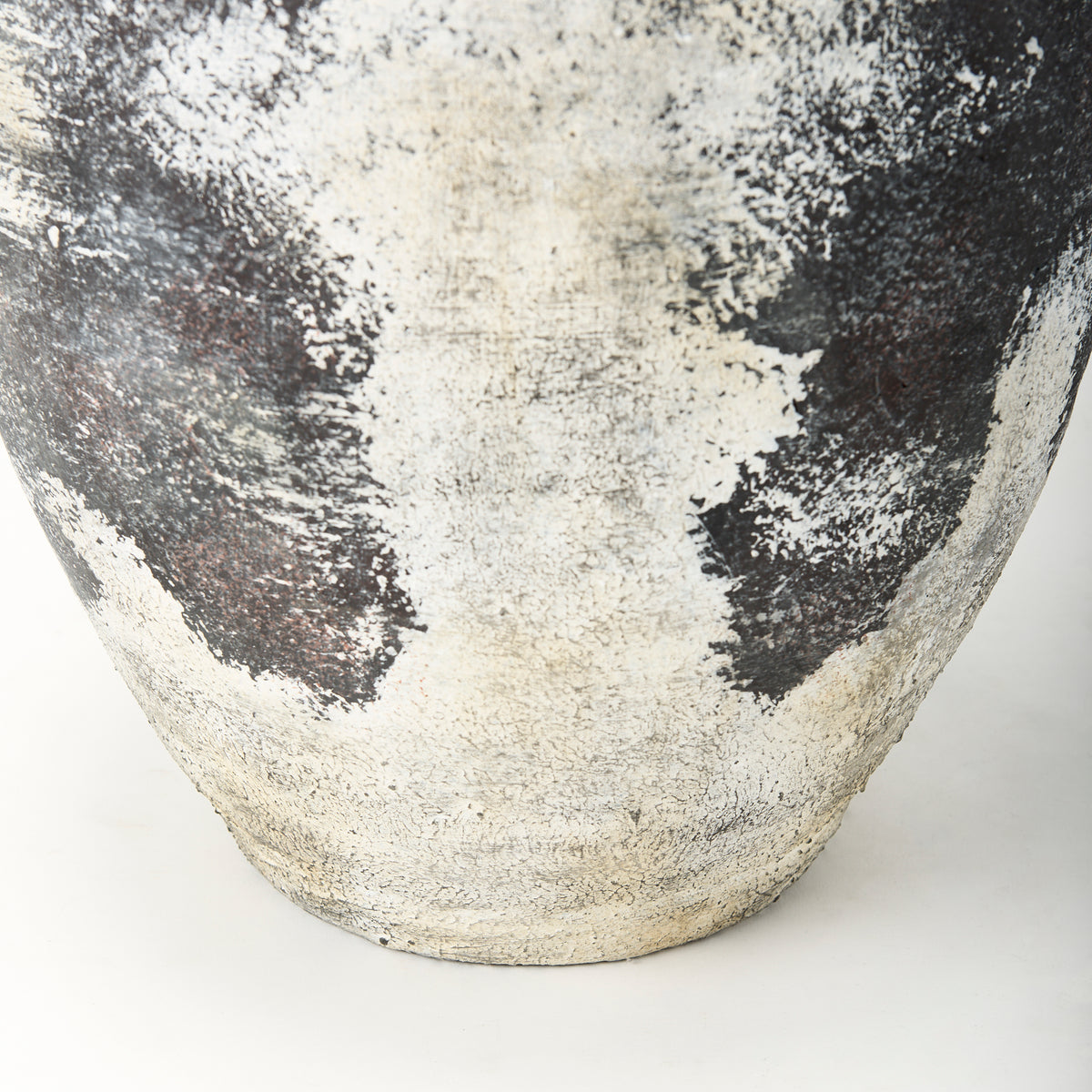 Boscia Black/White Tall Double Ear Floor Vase - Ornate Home