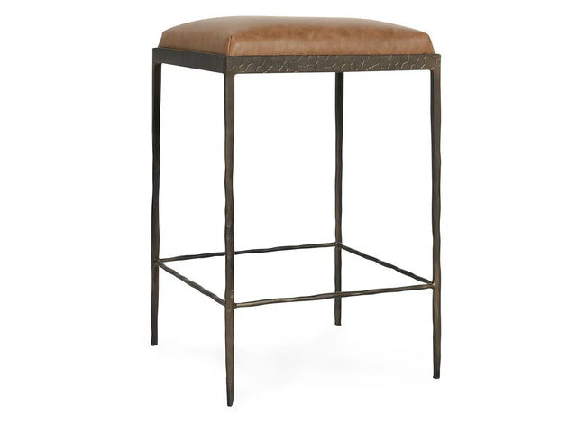 Bose Chestnut Brown Leather Counter Stool - Ornate Home