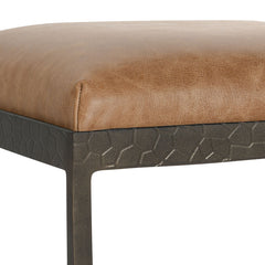 Bose Chestnut Brown Leather Counter Stool - Ornate Home