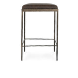 Bose Cocoa Brown Leather Counter Stool - Ornate Home