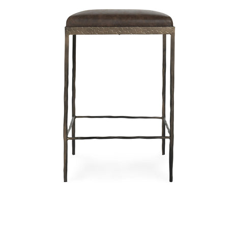 Bose Cocoa Brown Leather Counter Stool - Ornate Home