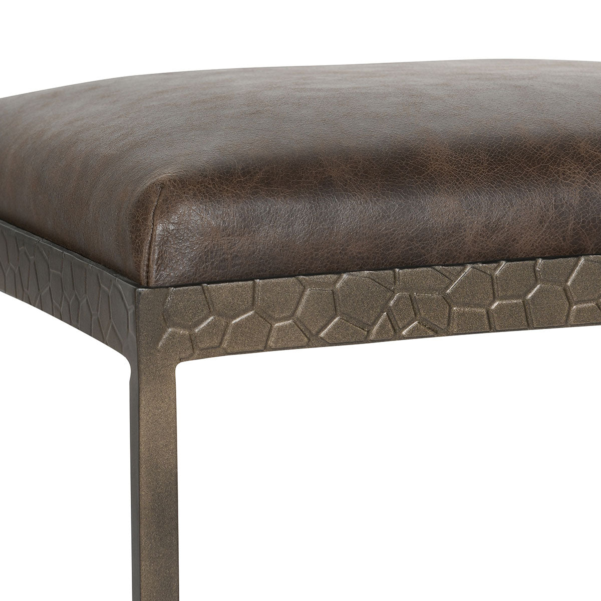 Bose Cocoa Brown Leather Counter Stool - Ornate Home