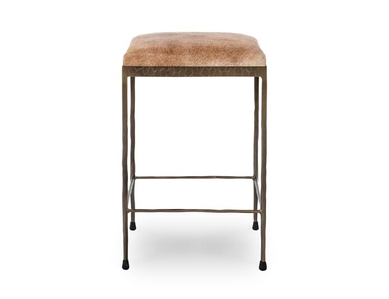 Bose Hide Brown Counter Stool (Set of 2) - Ornate Home