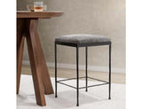 Bose Hide Gray/Black Counter Stool (Set of 2) - Ornate Home