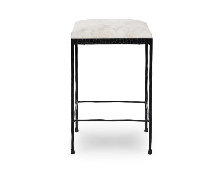 Bose Hide White/Black Counter Stool - Ornate Home