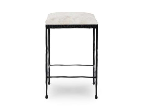 Bose Hide White/Black Counter Stool - Ornate Home