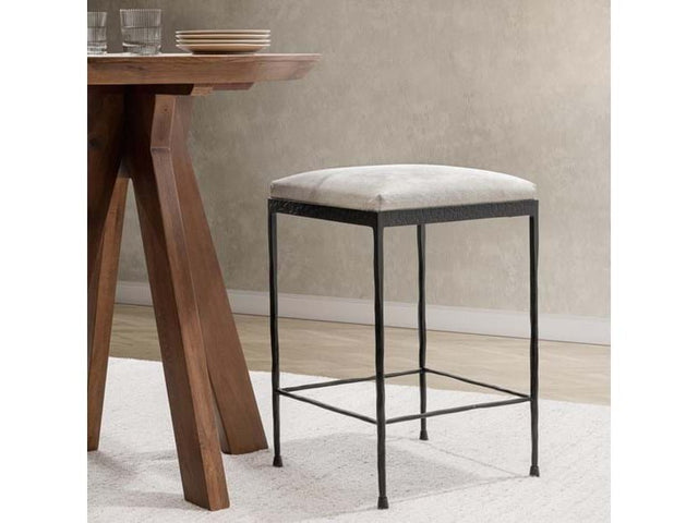 Bose Hide White/Black Counter Stool - Ornate Home