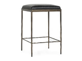 Bose Onyx Black Leather  Counter Stool - Ornate Home