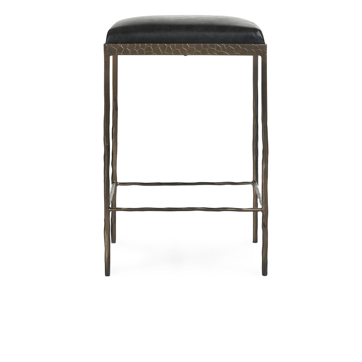 Bose Onyx Black Leather  Counter Stool - Ornate Home