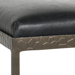 Bose Onyx Black Leather  Counter Stool - Ornate Home