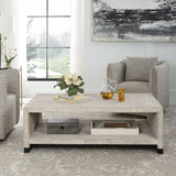 Bosk White Washed Coffee Table - Ornate Home