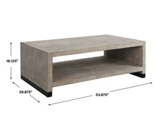 Bosk White Washed Coffee Table - Ornate Home