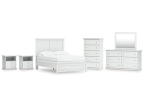 Bostwick Shoals Full Panel Bed, Dresser, Mirror, Chest, and 2 Nightstands (Online Special Price) - Ornate Home