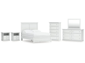 Bostwick Shoals Full Panel Bed, Dresser, Mirror, Chest, and 2 Nightstands - Ornate Home