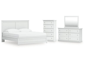 Bostwick Shoals King Panel Bed, Dresser, Mirror and Chest (Online Special Price) - Ornate Home