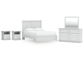 Bostwick Shoals Queen Panel Bed, Dresser, Mirror and 2 Nightstands (Online Special Price) - Ornate Home