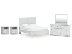 Bostwick Shoals Queen Panel Bed, Dresser, Mirror and 2 Nightstands - Ornate Home