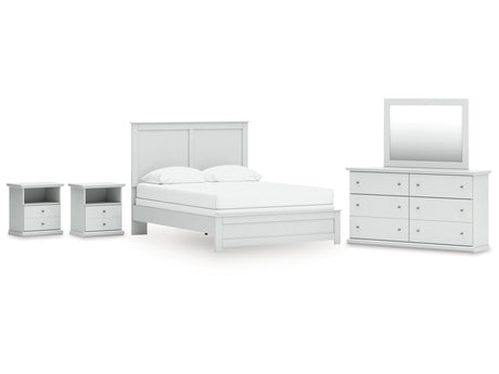 Bostwick Shoals Queen Panel Bed, Dresser, Mirror and 2 Nightstands - Ornate Home